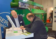 Rob from Adrichem from Hortimat doing serious business on the Fruit Logistica